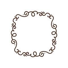 Flourish monoline vector frame illustration. Hand drawn calligraphy style vintage ornament for logo, invitation, wedding, gifts, photos, monogram. Floral Simple beautiful card