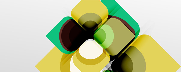 Abstract background - geometric cut paper design flower or square shape composition. Vector Illustration For Wallpaper, Banner, Background, Card, Book Illustration, landing page