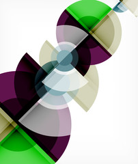 Obraz premium Abstract background, circle and triangle design round shapes overlapping. Geometric trendy template. Vector Illustration For Wallpaper, Banner, Background, Card, Book Illustration, landing page