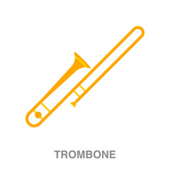 Trombone flat icon on white transparent background. You can be used black ant icon for several purposes.