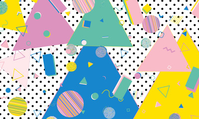 Fun pattern. Memphis style. Vector Illustration.