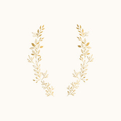Wedding floral wreath. Oval luxury border. Botanical frame for invitation design. Vector isolated illustration. - 324205292
