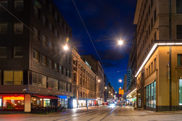 Helsinki. Finland. Evening in the capital of Finland. Urban architecture. The House Helsinki....