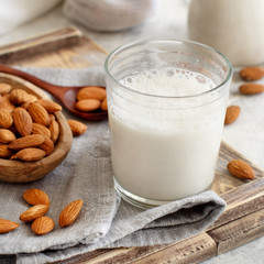 Vegan almond milk, non dairy alternative milk