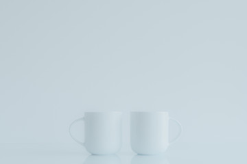 Two white teacups mock up