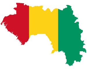 Fototapeta premium Fahne in Landkarte von Guinea