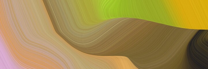 banner background graphic with peru, very dark green and pastel violet color and abstract waves design