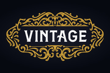 Victorian Ornament Badge Template