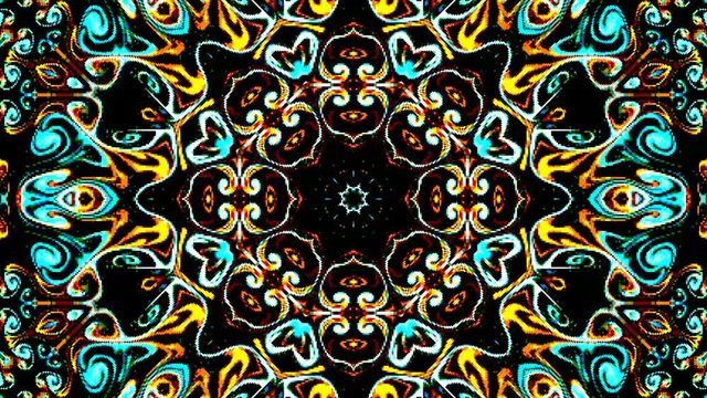 Animation of kaleidoscope pattern abstract background