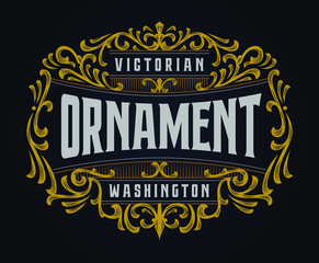 Victorian Ornament Badge Template
