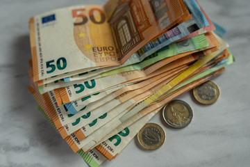 colorfull european cash Euro currency money payment 