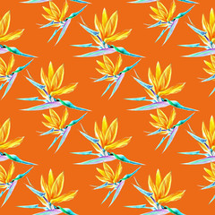 fabric floral seamless pattern orange yellow