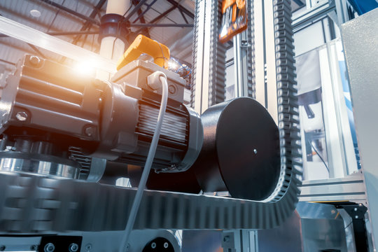 Conveyor belt in production. Conveyor belt for moving products