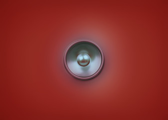 Spinning music speaker on red