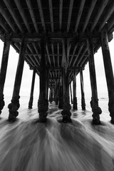 View under the pier from Avila Beach, California, United States.