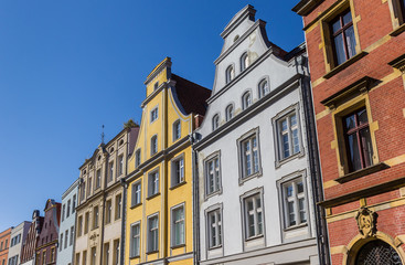 Fototapeta na wymiar Row of colorful houses in hanseatic city Stralsund, Germany