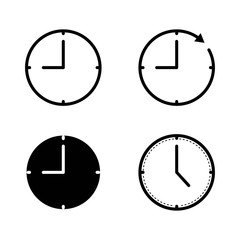 Time and clock line icons. Vector linear icon
