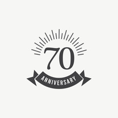 70 Years Anniversary Celebration Vector Template Design Illustration