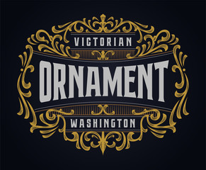 Victorian Ornament Badge Template
