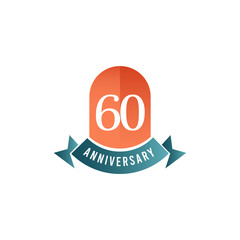 60 Years Anniversary Celebration Vector Template Design Illustration