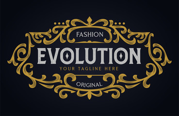 Victorian Ornament Badge Template