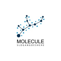 Molecule DNA Bio abstract Logo design vector template.Bionic Technology laboratory Logotype concept icon.