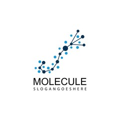 Molecule DNA Bio abstract Logo design vector template.Bionic Technology laboratory Logotype concept icon.