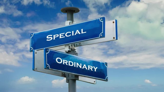 Street Sign the Way to Special versu Ordinary