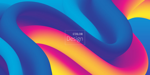 Fluid shape. Abstract flow. Trendy poster. Vector