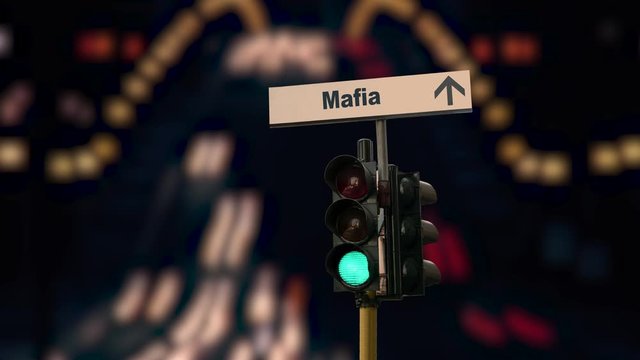 Street Sign the Way to Mafia