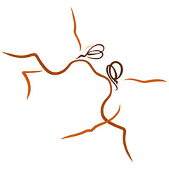 girls perform an acrobatic stunt, dance or play sports