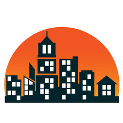 Fototapeta premium TOWN AND CITY LOGO ICON VECTOR BUILDINGS