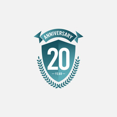 20 Years Anniversary Celebration Vector Template Design Illustration