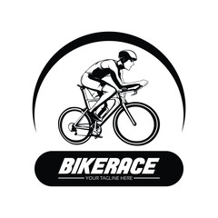 Bike race competition logo design template