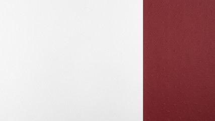 White paper background with pieces of color paper. Nice texture. Watercolor paper,  backdrop.