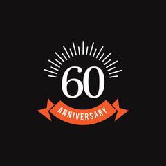 60 Years Anniversary Celebration Vector Template Design Illustration