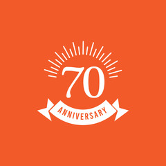 70 Years Anniversary Celebration Vector Template Design Illustration
