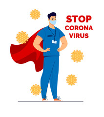 Quarantine. Illustration Vector flat cartoon.