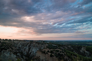 Sunset from ancient village of Rocca Imperiale, in Calabria, during a sunset of August