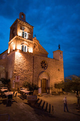 Fototapeta premium View of Chiesa Madre in the ancient village of Rocca Imperiale, in Calabria, during a sunset of August