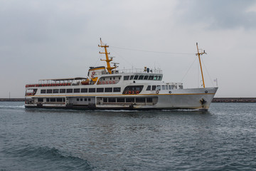 Fototapeta premium A passenger ferry plying the Bosphorus in Istanbul. Turkey