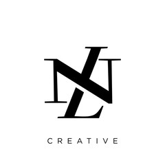 nl logo design vector icon - obrazy, fototapety, plakaty