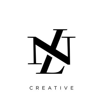 nl logo design vector icon