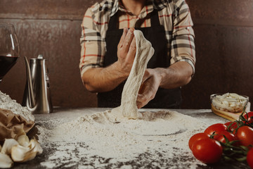 Italian pizza preparation