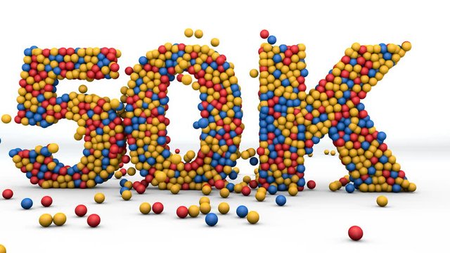 50k Follower web user, like card 3d render HD