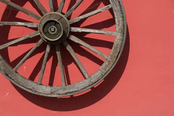 old carriage wheel
