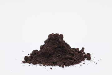 pile of land on a white background, Pile heap of soil humus isolated