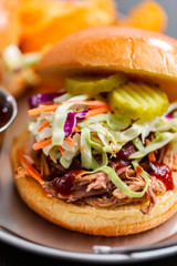 BBQ pulled pork sandwich
