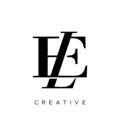 el or le logo design vector icon - obrazy, fototapety, plakaty
