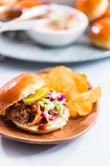 BBQ pulled pork sandwich
